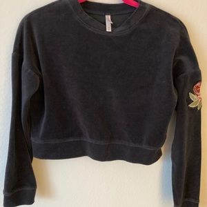 Velour cropped sweater